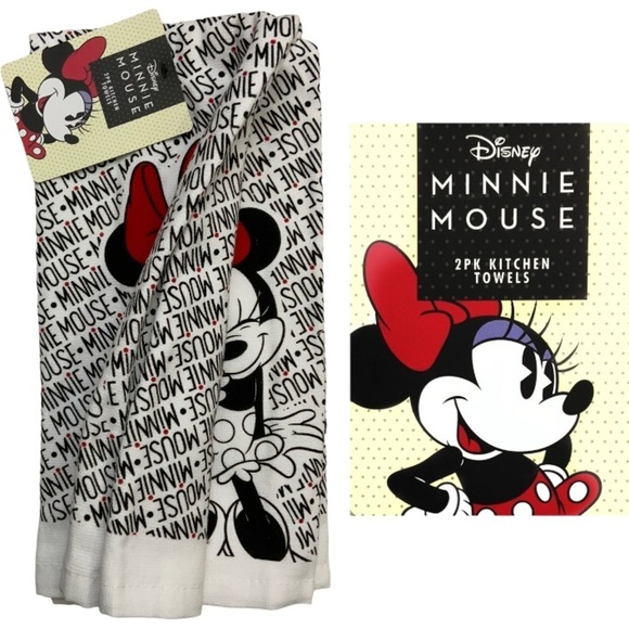 Kitchen Towels Disney Minnie Mouse Absorbent Terry Towels 2 Piece Set 16X26 in - Picture 13 of 13